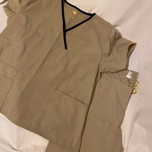 WonderWink Scrubs Set Tan Large